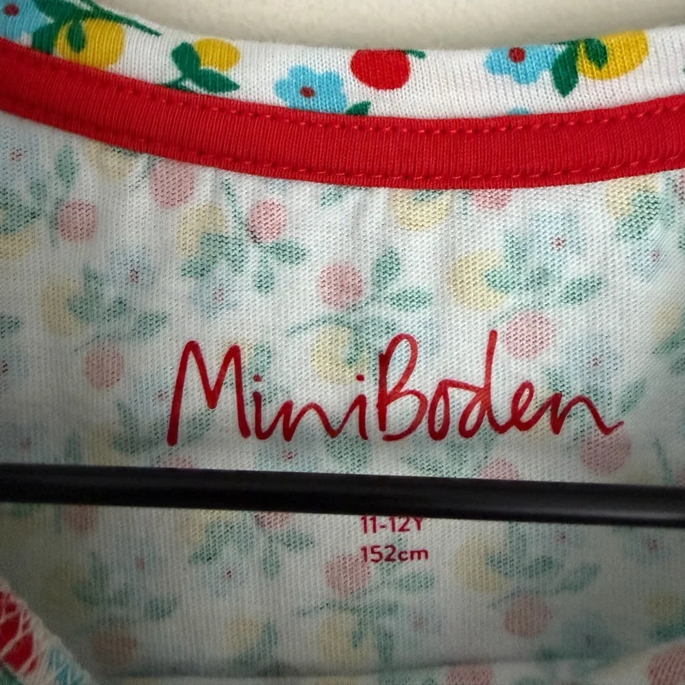 Mini Boden girls ruffle floral print dress long sleeve 11-12
